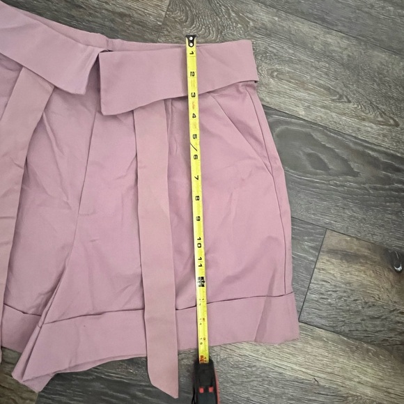 Zara Pink High Waist Paper-Bag Shorts - Picture 7 of 8